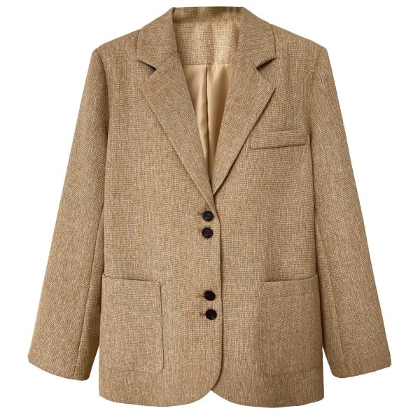 Retro Texture Woven Blazer