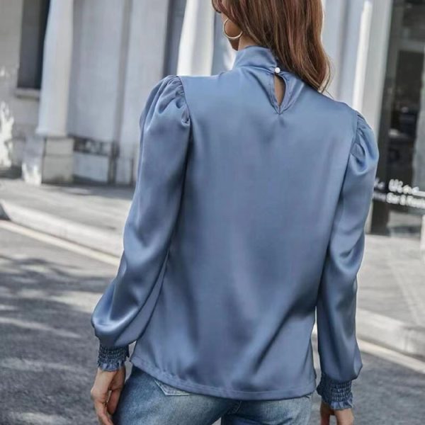 Elegant Bubble Sleeve Blouse - Autumn