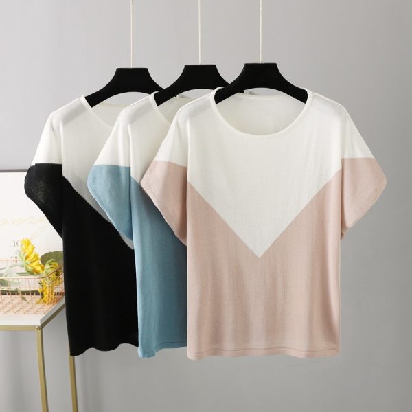 Ice Silk Round Neck T-Shirt for Summer