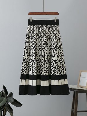 Vintage Leopard Print A-Line Skirt