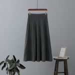 Woolen A-Line Pleated Skirt