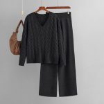 Wide Leg Pants & Sweater Set - Autumn & Winter Fashion