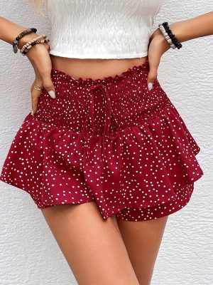 Tight Waist Floral Shorts - Summer Casual