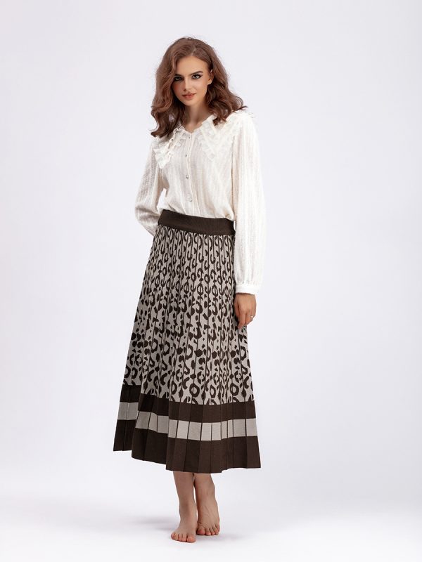 Vintage Leopard Print A-Line Skirt