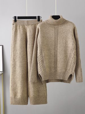 Turtleneck Pullover Set: Winter Casual Chic