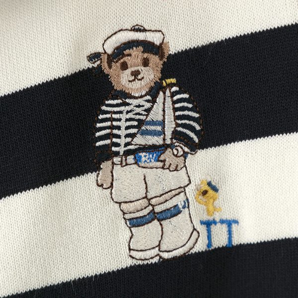 Bear Striped Ice Silk Polo Tee