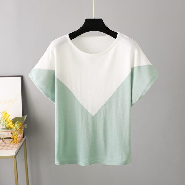 Ice Silk Round Neck T-Shirt for Summer