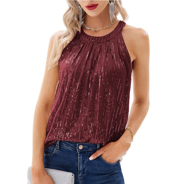 Sequin Halter Camisole - Summer Sexy