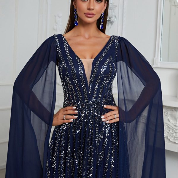 Heavy Embroidery Party Evening Dress