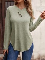 Long Sleeve V-Neck Button Top: Winter Casual Charm