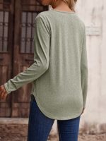 Long Sleeve V-Neck Button Top: Winter Casual Charm