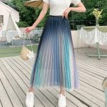Gradient Mesh Mid-Length Skirt for Stylish Summer Look