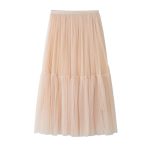 Pleated Mesh Swing Skirt for Women's Spring & Summer Elegance