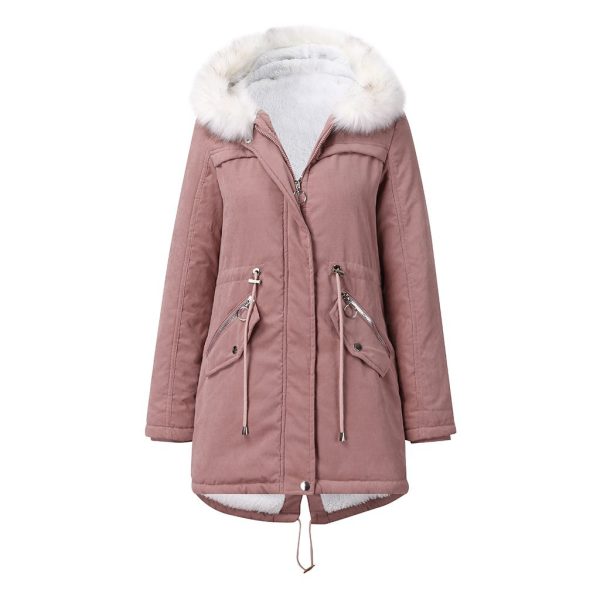 Mid-Length Hooded Cotton Padded Coat