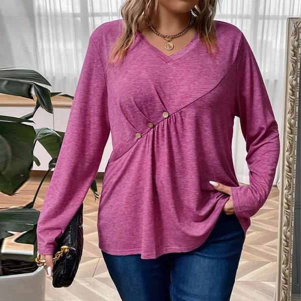 French V-Neck Long Sleeve Bottoming Shirt