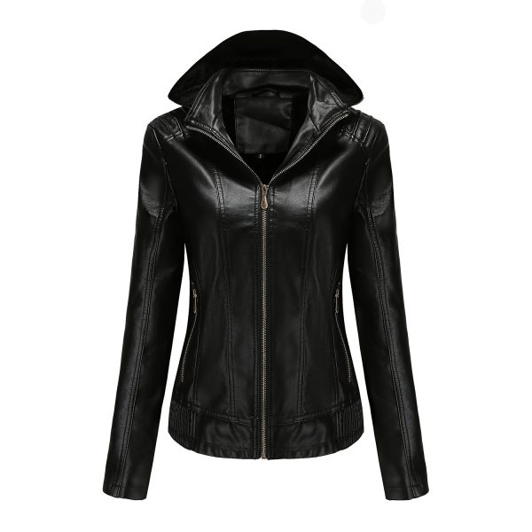 Fleece-Lined Zippered Slim Jacket for Women