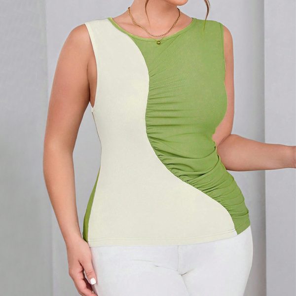 Plus Size Fall Winter Contrast Vest