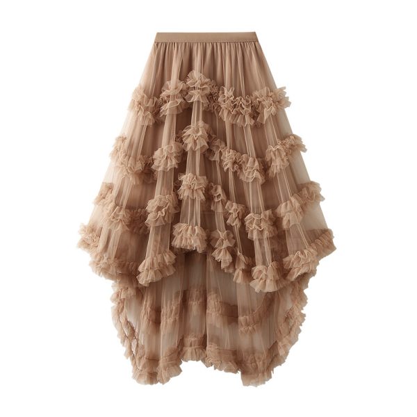 Candy Color Elastic Waist Mesh Skirt