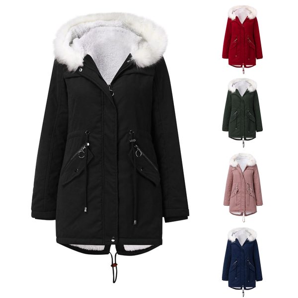 Mid-Length Hooded Cotton Padded Coat