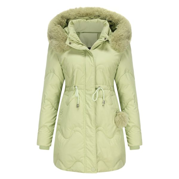 Wool Mid-Length Parka with Detachable Hat