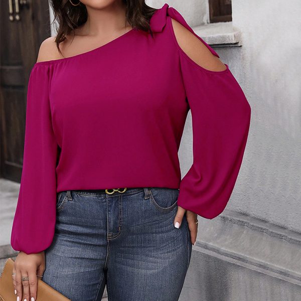 Graceful Bow Loose Plus Size Shirt