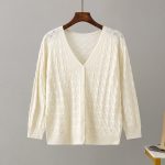 V-Neck Hollow-Out Knitted Cardigan: Sunscreen Chic