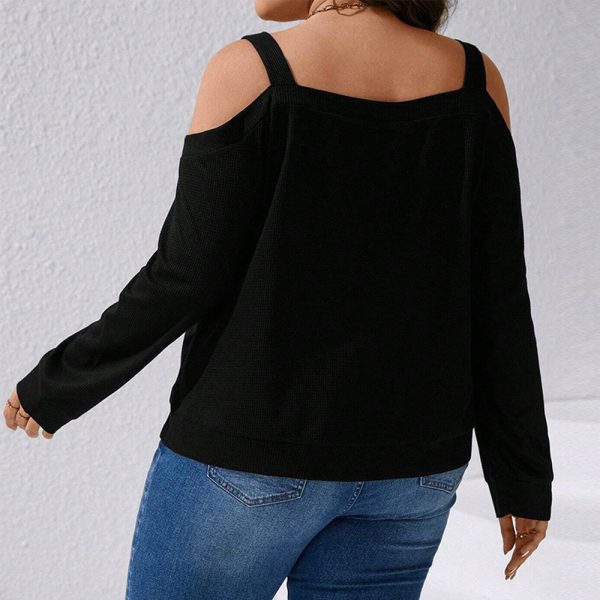 Sexy Off-Shoulder Waffle Long Sleeve