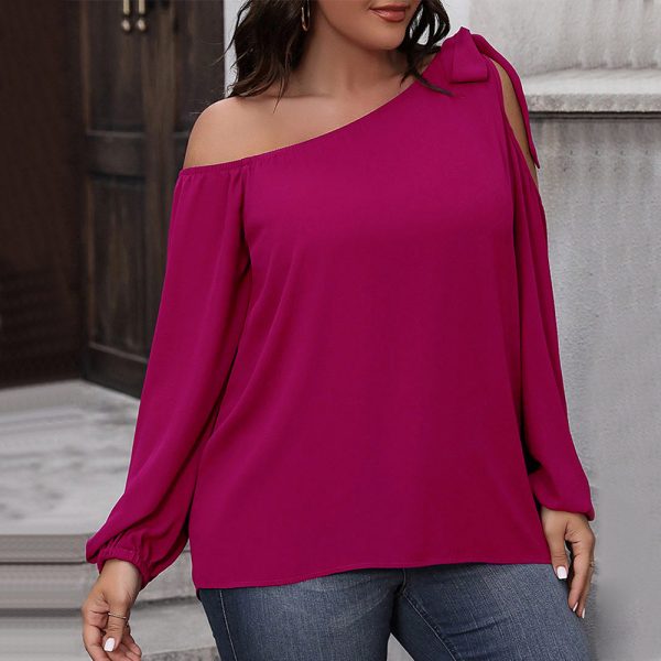 Graceful Bow Loose Plus Size Shirt