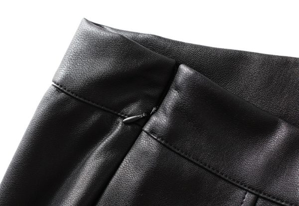 Autumn-Winter High Waist Retro Leather Skirt