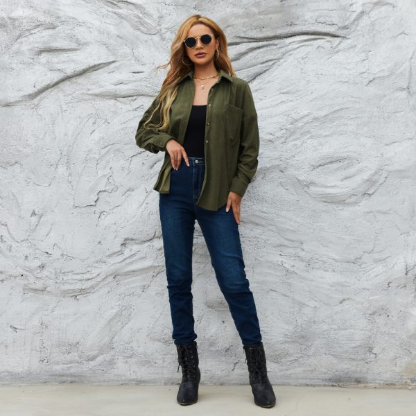 Corduroy Loose Jacket Coat Women