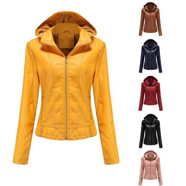 Fleece-Lined Zippered Slim Jacket for Women