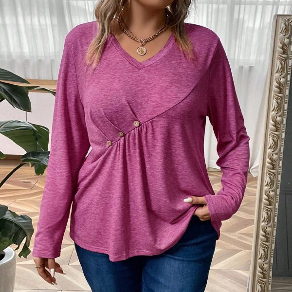 French V-Neck Long Sleeve Bottoming Shirt