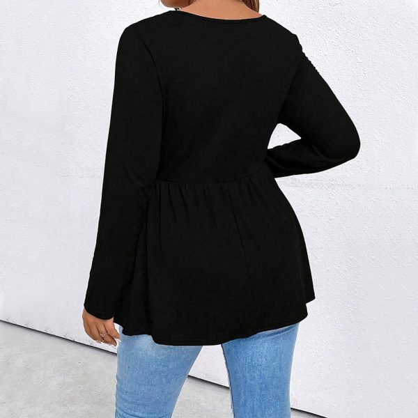 Plus Size Square Collar Knit Shirt