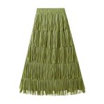High-End Pleated Tassel Slimming Skirt for Summer All-Matching Vibes