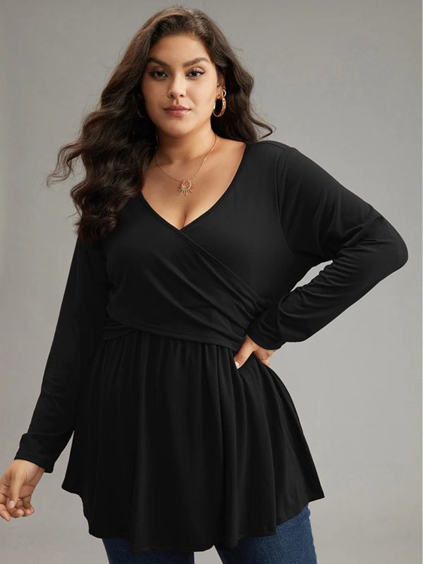 Plus Size Pleated Bottoming Shirt