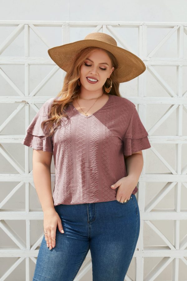 Plus Size V-Neck Short Sleeve T-Shirt