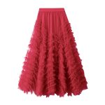 High-End Mesh Swing Tiered Dress
