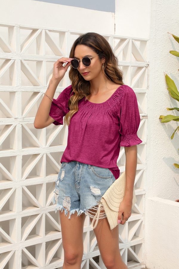 Summer U-Neck Casual Loose Short Sleeve T-Shirt