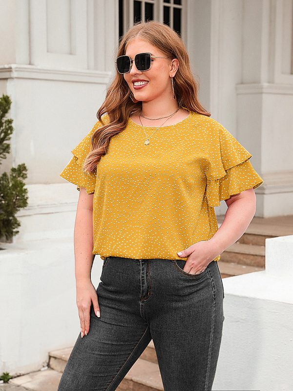 Polka Dot Plus Size Loose-Fit T-Shirt