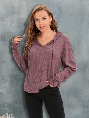 Hooded Drawstring Sweater Women