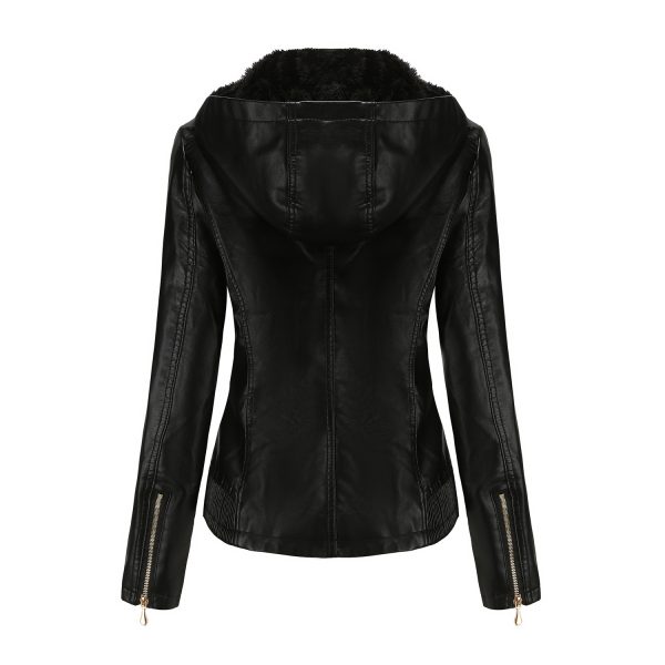 Fleece-Lined Zippered Slim Jacket for Women