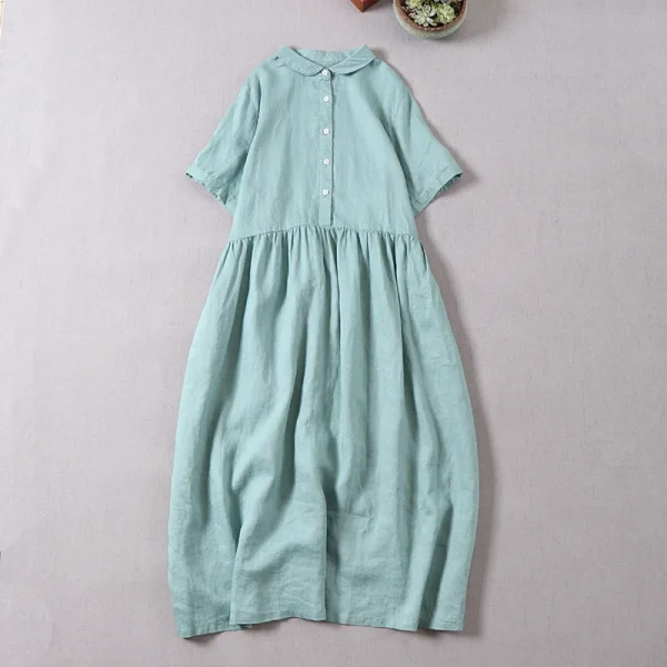 Japanese Linen Collar Dress: Summer Chic