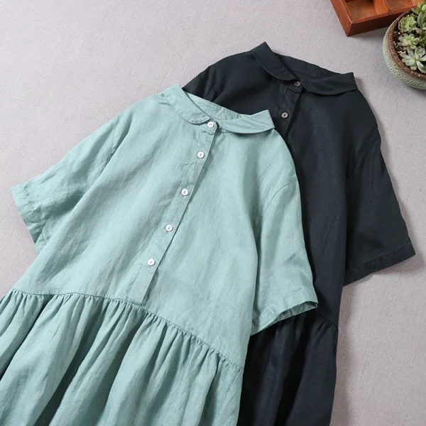 Japanese Linen Collar Dress: Summer Chic