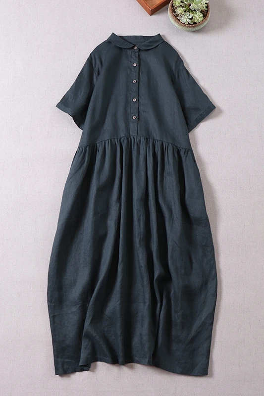 Japanese Linen Collar Dress: Summer Chic