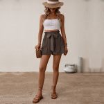 High Waist Brown Shorts - Women's Summer Fashion