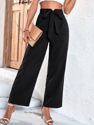 Black Cropped Casual Pants - Summer Style