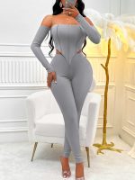 Solid Color Off-Shoulder Suit - Fall/Winter Sexy