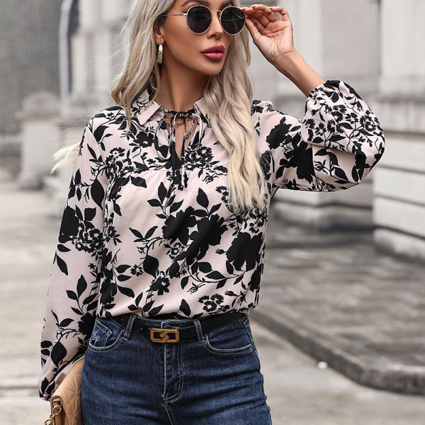 French Printed Shirt - Women's Autumn Fashion