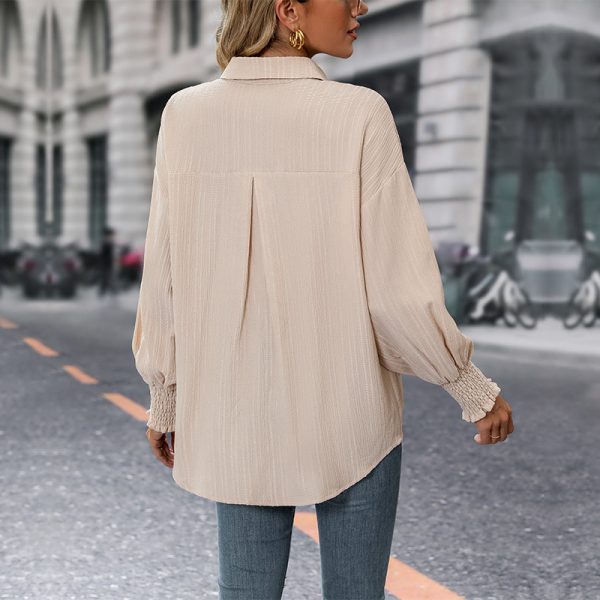 Solid Color Long Sleeve Shirt for Women