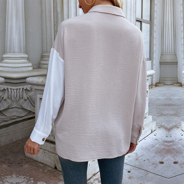 Autumn Women's Color Matching Long Sleeve Shirt